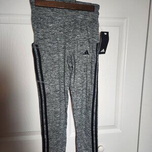Adidas Girls' Size XL Soft Leggings with Cellphone Pocket | Drk Grey/Black